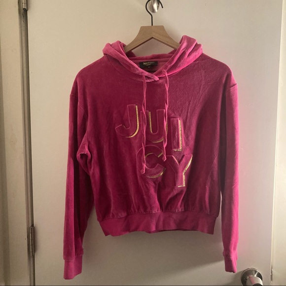 Juicy Couture Embossed Velour Hooded Pullover - Picture 2 of 4